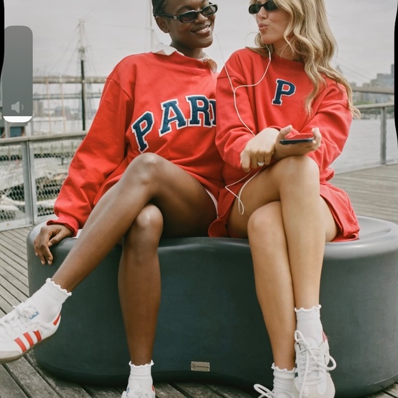 PARKE Back to School Collection Set - Apple Red Sweatshirt and Shorts - Picture 2 of 15